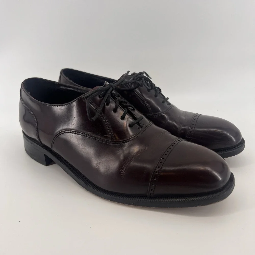 Florsheim Oxford‎ Mens Shoes Size 10D Burgundy Lexington Cap Toe 17067-05